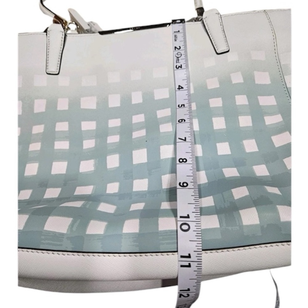 Coach Madison East/West Tote in Gingham Saffiano Leather - Picture 7 of 10